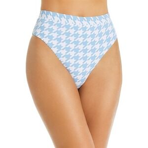 NWOT Aqua L OASIS Voyage High Leg Waist Bikini Swim Bottom Houndstooth 98097
